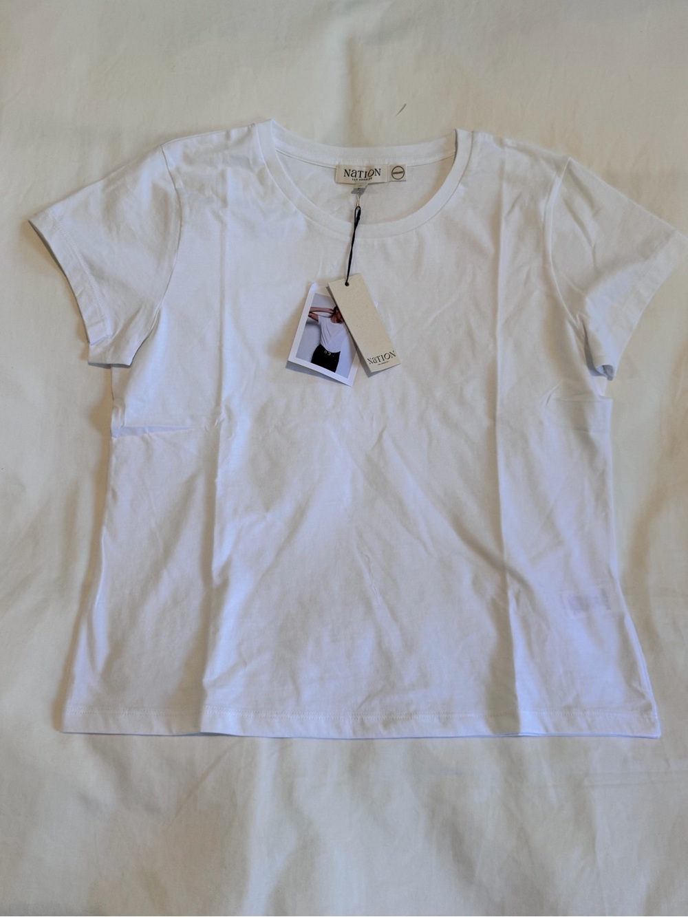 Nation LTD White Short Sleeve Crewneck Tee